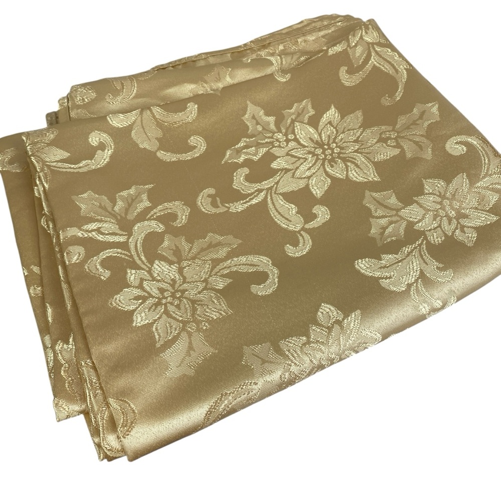Elegant Gold Floral Tablecloth 50” x 100”